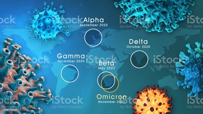 Варианты COVID-19. Стоковое изображение 