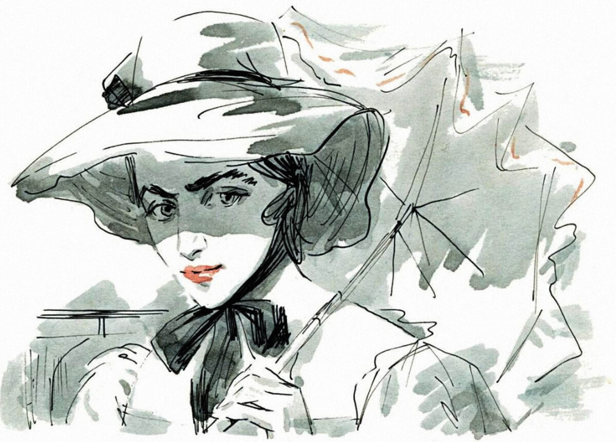 Иллюстрация к повести И.С. Тургенева "Ася". Иллюстрация из интернета. 