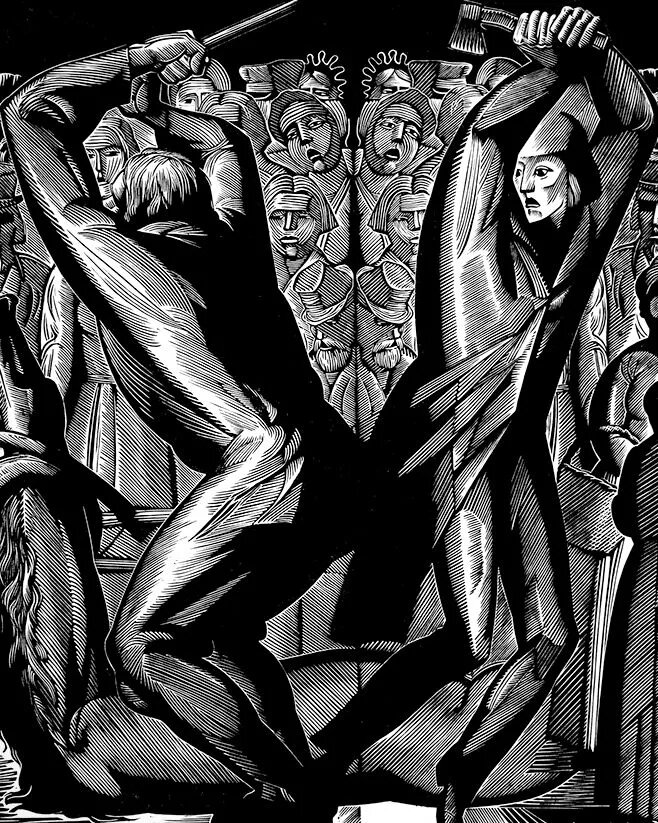 Станислав Косенков. Первый сон Раскольникова (фрагмент). Иллюстрация к роману Федора Достоевского «Преступление и наказание». 1971. Государственный музейно-выставочный центр «РОСИЗО», Москва