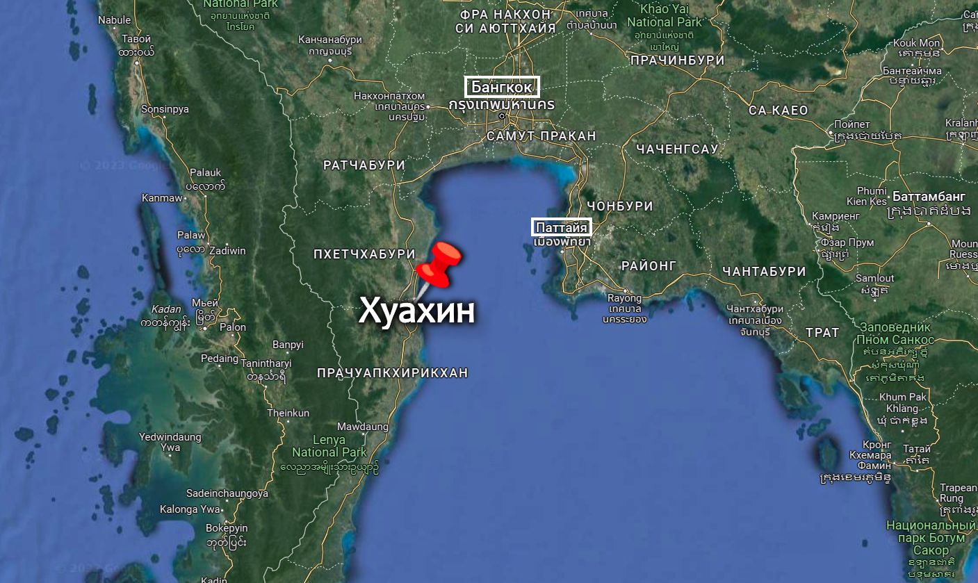 Таиланд Хуахин на карте