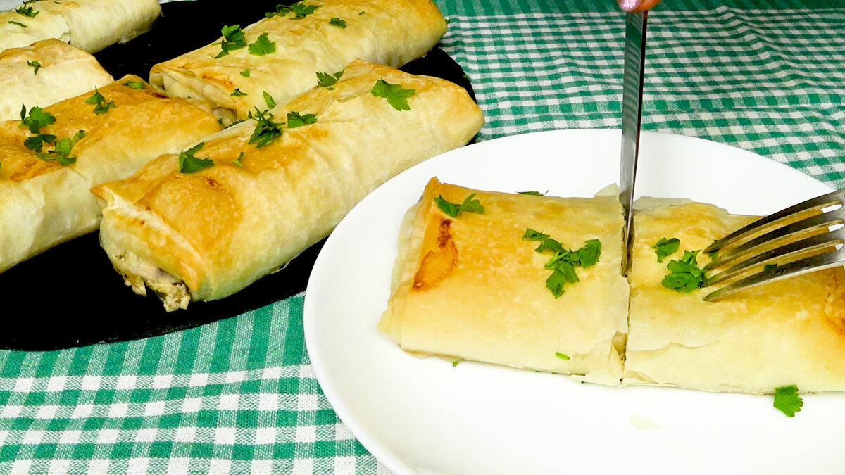 Пирожки из теста фило с мясом