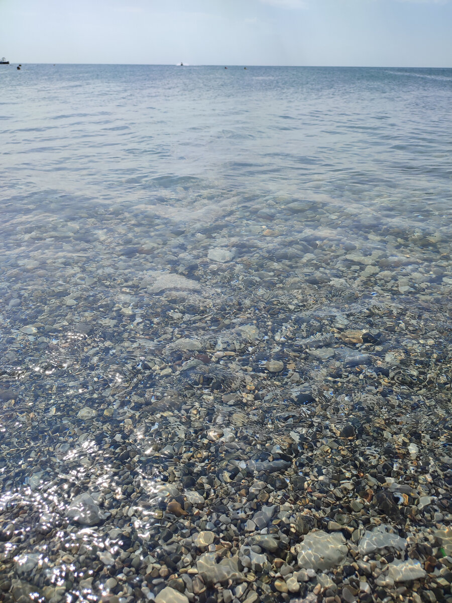 Прозрачная вода, дно видно хорошо и очень далеко. Глубина начинается очень быстро!