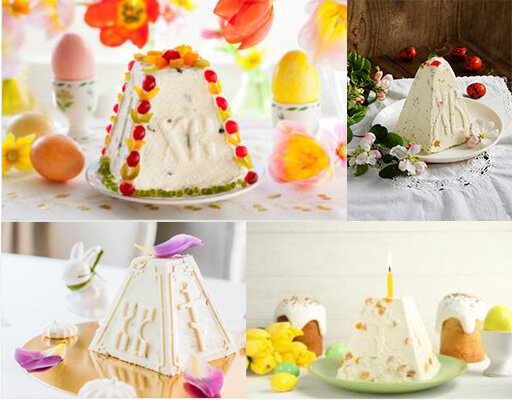 Примеры оформления творожной пасхи. Фото - со стоковых сайтов