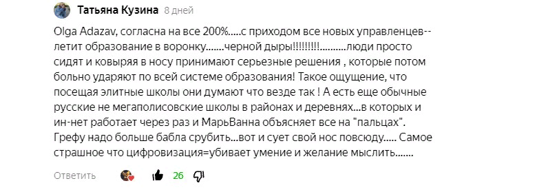 Скриншот комментария