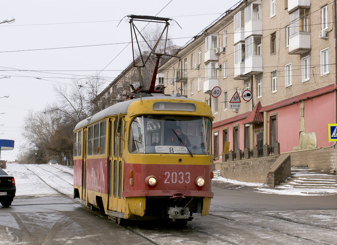 Tatra T3D №2033 - один из самых старых линейных трамваев (1972 года выпуска). Автор фото: Дмитрий Михайлов. Источник - https://transphoto.org/