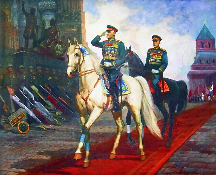 Картина парад победы 1945 года на красной площади в москве