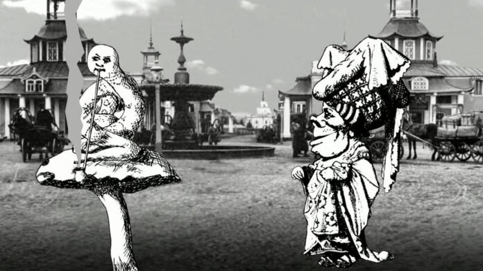 Кадр из мультфильма «Московский пассажир Льюис Кэрролл»