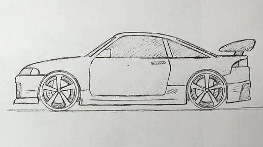 Как нарисовать машину Mazda RX-7 | Car drawing