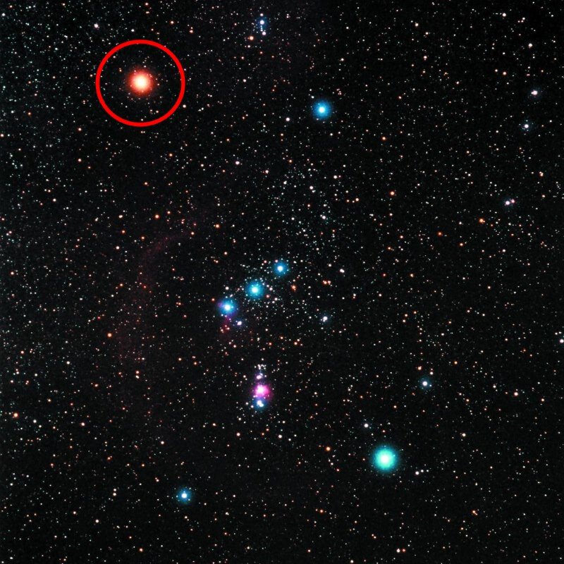 Ярчайшая звезда ориона. Бетельгейзе в созвездии Ориона. Звезда Бетельгейзе в созвездии Ориона. Орион Созвездие красная Бетельгейзе. Бетельгейзе Альфа Ориона.
