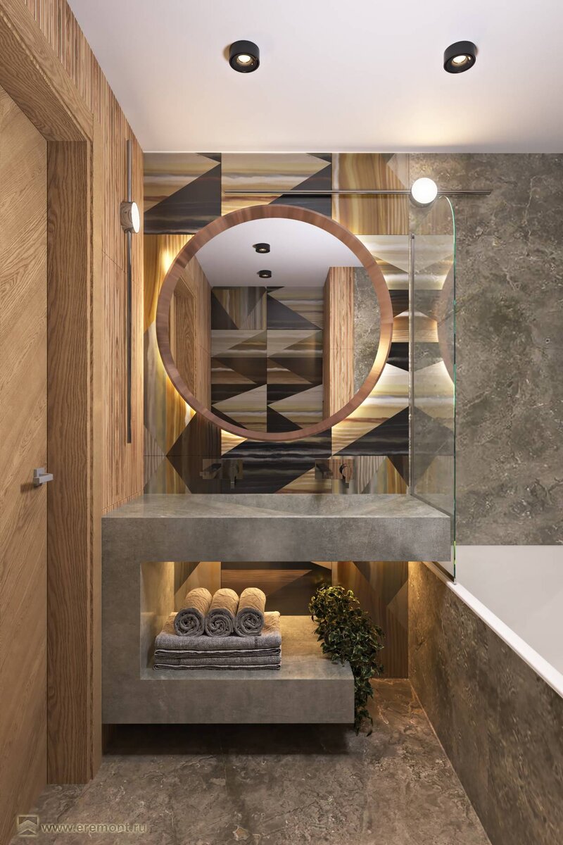 Интерьер ванной комнаты в современном стиле: 14515 фото и идей оформления