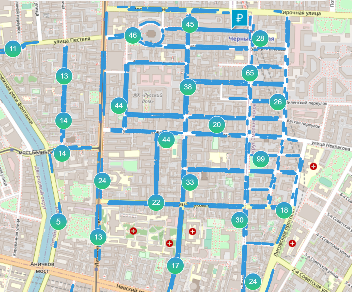 Карта спб с парковками