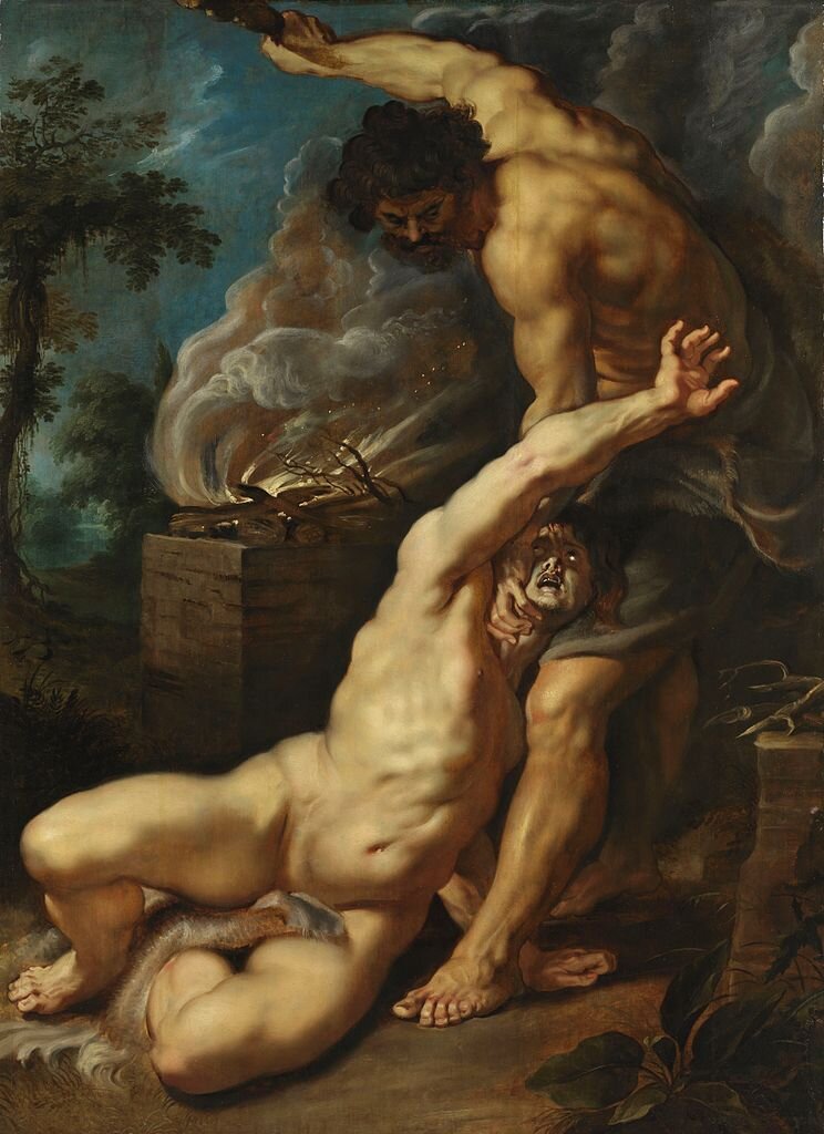 "Каин убивает Авеля" П.Рубенс (https://ru.m.wikipedia.org/wiki/%D0%A4%D0%B0%D0%B9%D0%BB:Peter_Paul_Rubens_-_Cain_slaying_Abel_(Courtauld_Institute).jpg)
