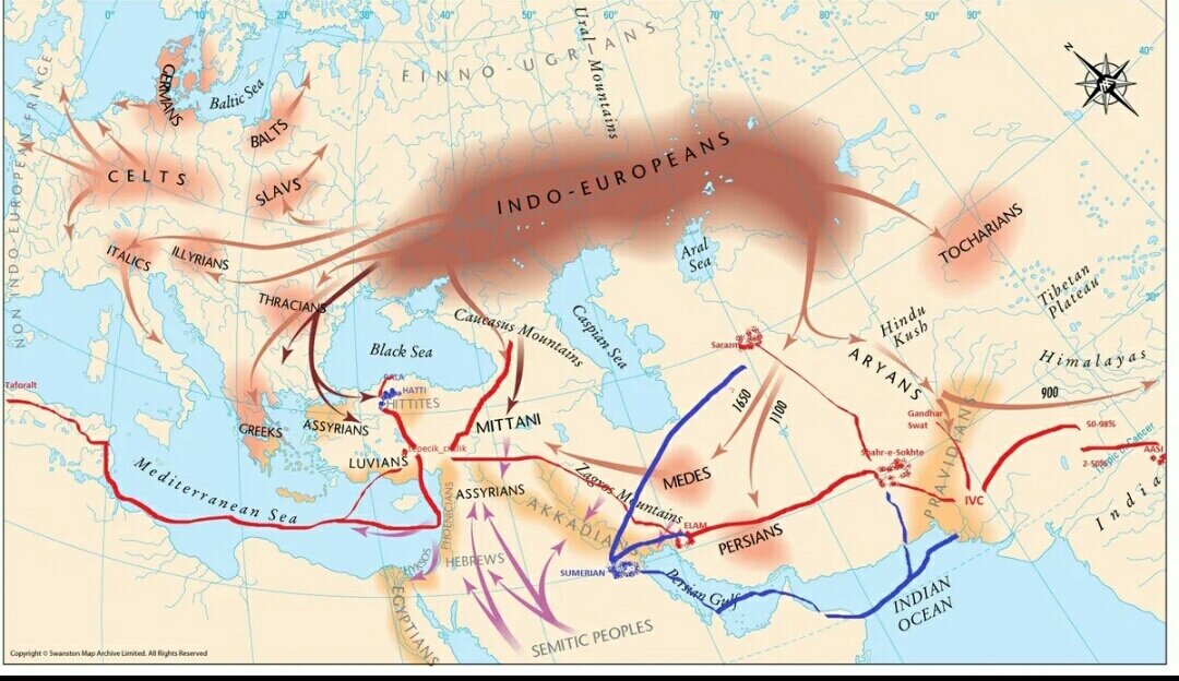 Миграция индоевропейцев карта