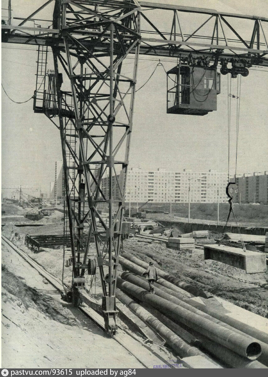 Строительство метро в Беляеве, 1973. С сайта www.pastvu.com.