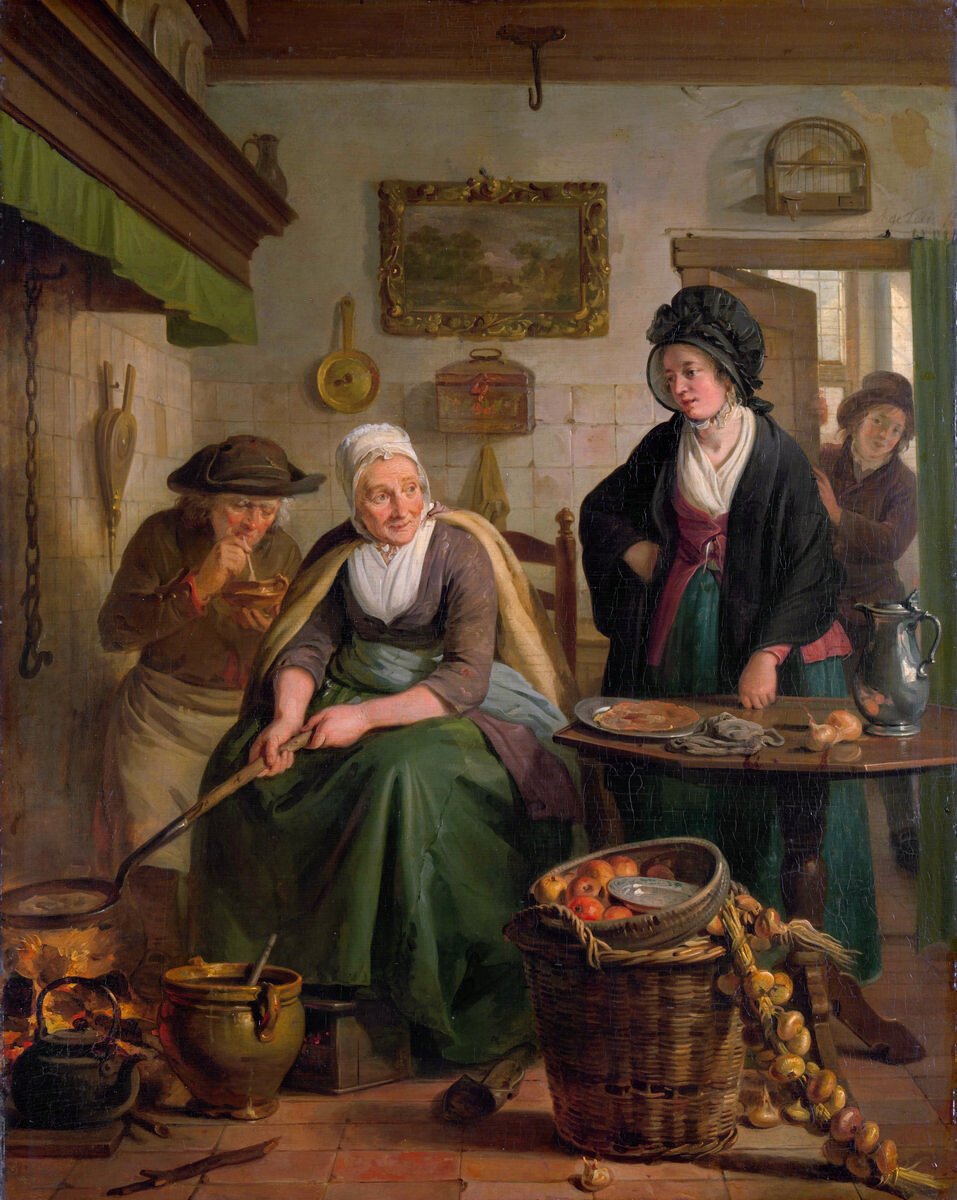 Женщина, пекущая блины на продажу (1790-1810), автор голландский художник Адриан де Лели (1755-1850). Источник: https://i.mycdn.me/i?r=AyH4iRPQ2q0otWIFepML2LxR57JglaqSg0CuCaTGvQk4oQ