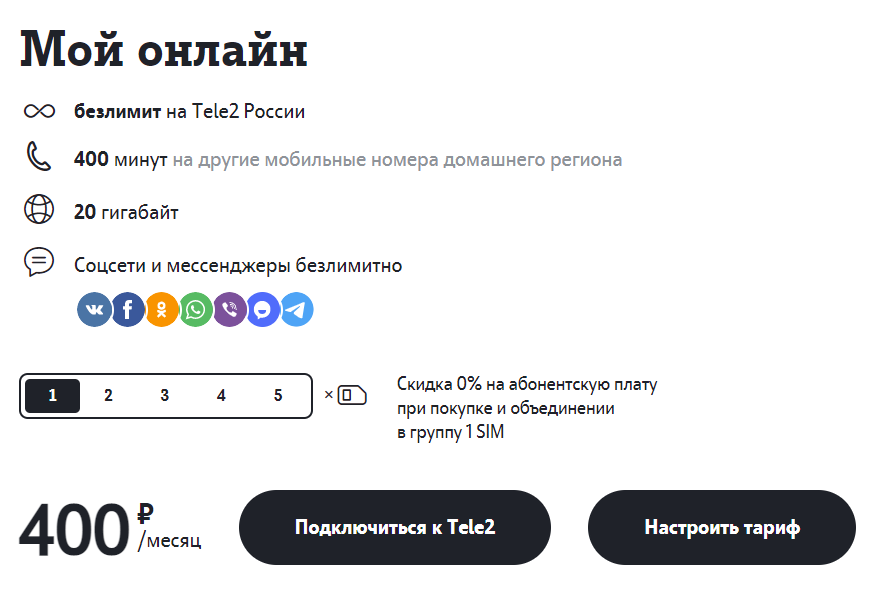 Мой тариф на Теле2 сейчас