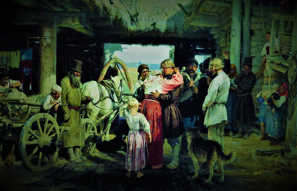 Илья Репин. Проводы новобранца. 1879 г. #война 