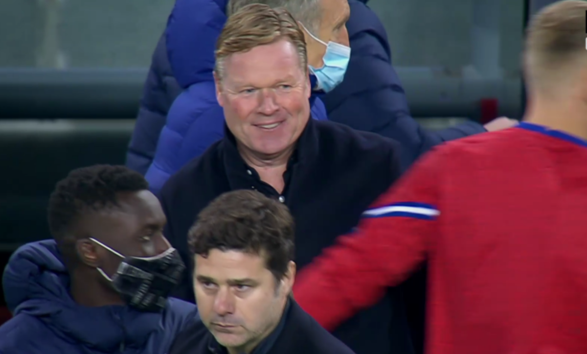 Рональд Куман, главный тренер "Барселоны" после поражения от "ПСЖ". Источник фото: YouTube канал Матч ТВ .