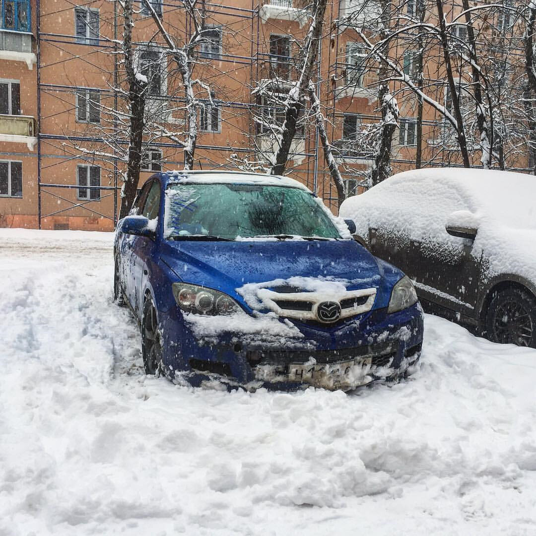 Фото автостоянки зимой