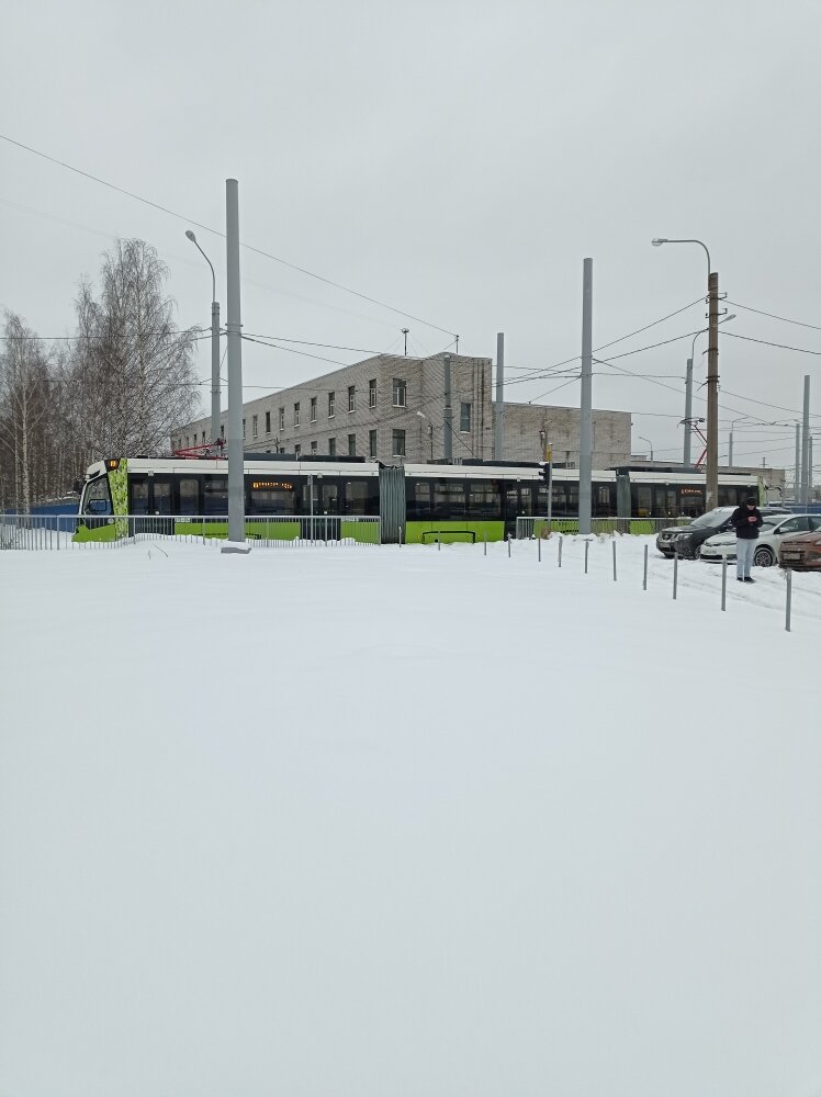 Въезд "Чижика" на конечную станцию.