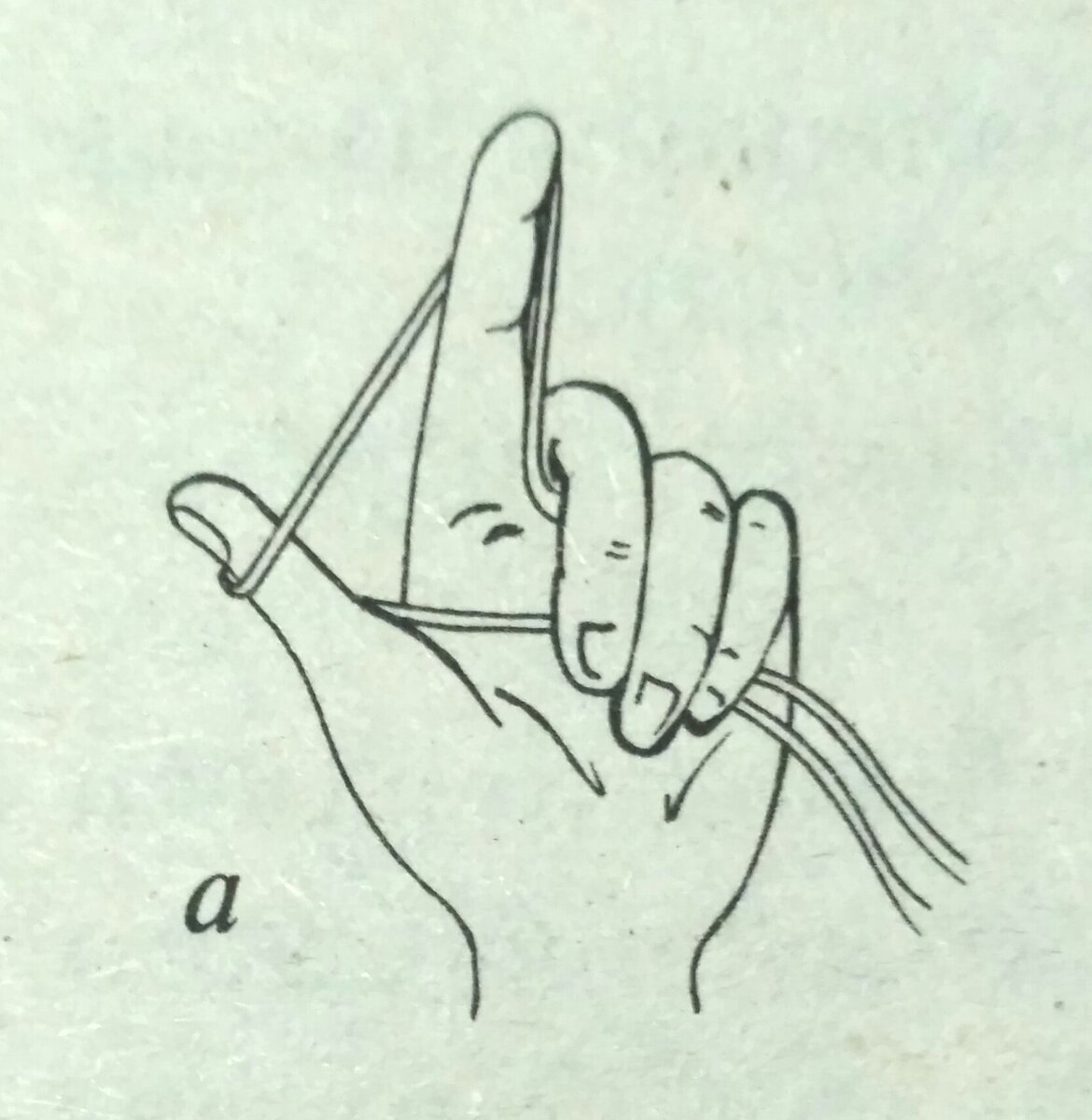 рис.1, а. Набор первой петли.