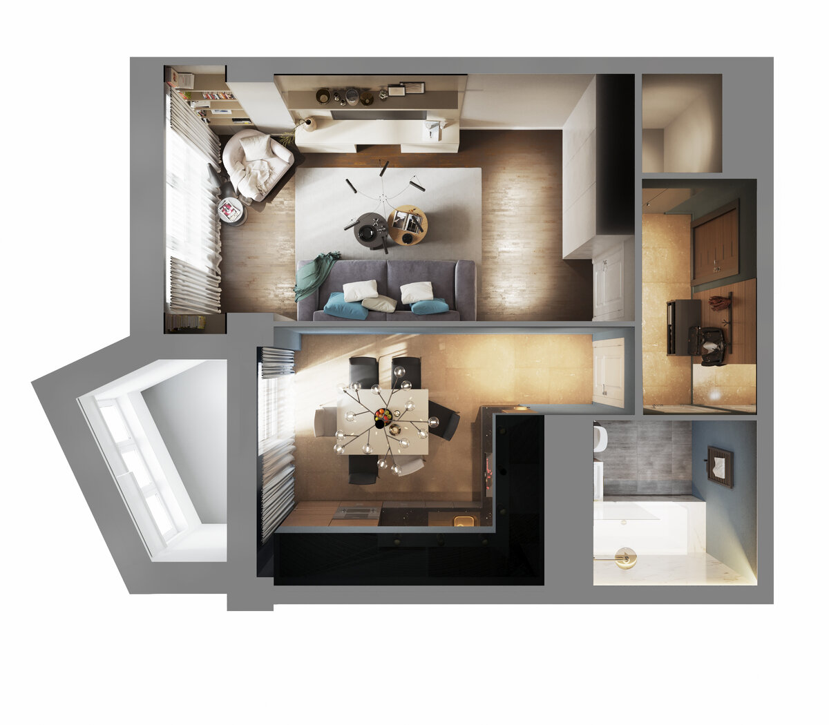 Планировка квартиры в ЖК "Тополя" 