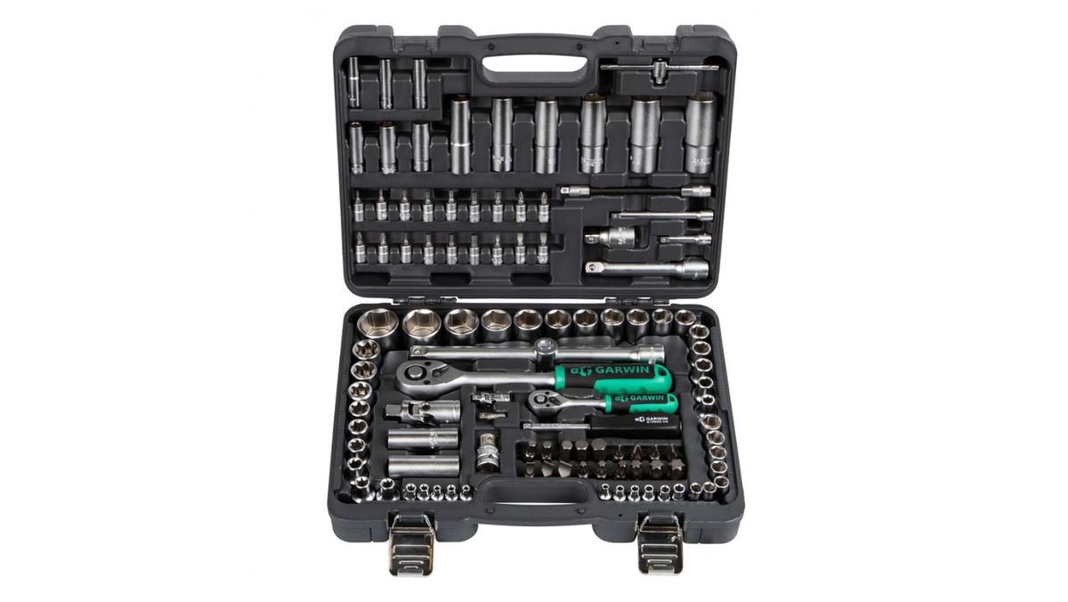 Набор ручных инструментов 1/4" и 1/2" GARWIN 641080, 108 предметов, со скидкой 15% всего за 7790₽