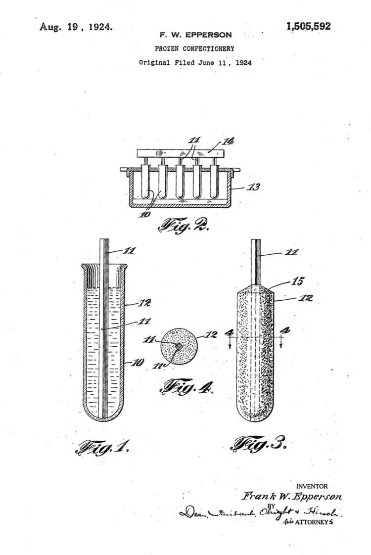 Оригинальный патент на фруктовый лёд.