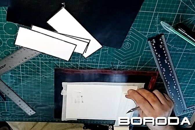 закрепление выкройки малярным скотчем