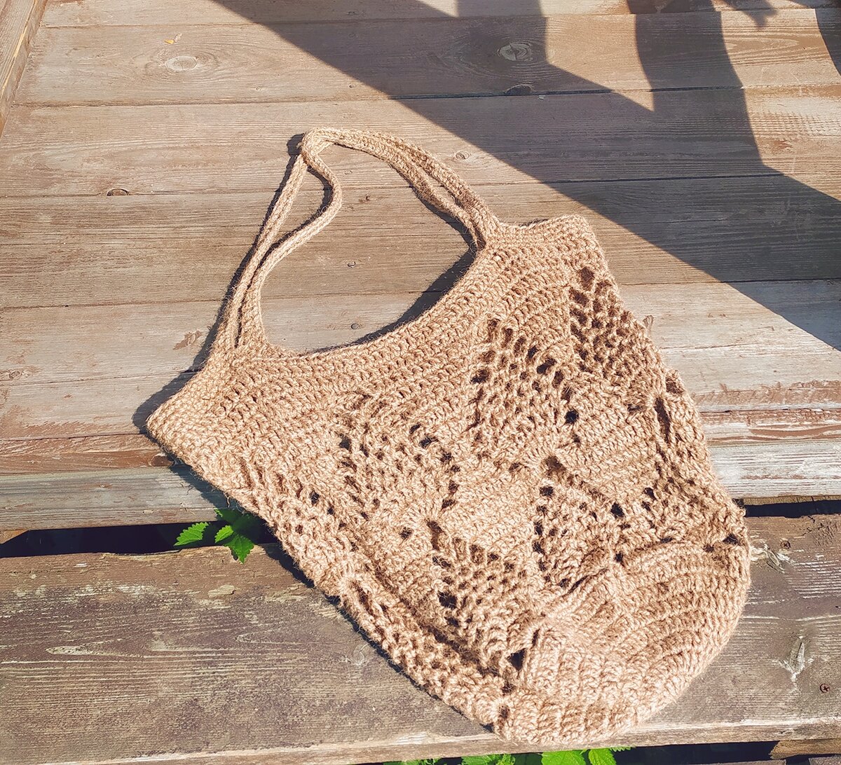 Джутовая авоська крючком 
