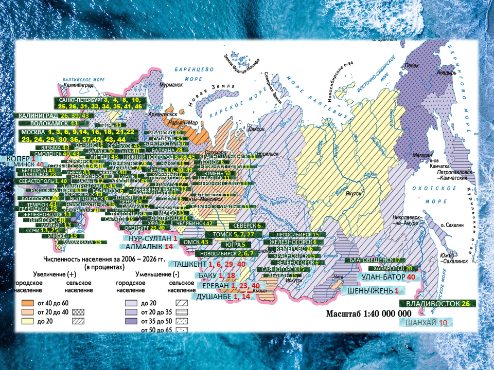 На карте представлены 1-50 из ТОП 100 ВУЗов России. Высшие учебные заведения, расположены не только в городах миллионниках, но и в малых городах и 
в сельской местности. Являются по сути  системообразующими структурами в небольших муниципалитетах.

