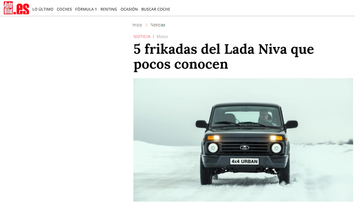 Скриншот страницы публикации Autobild.es