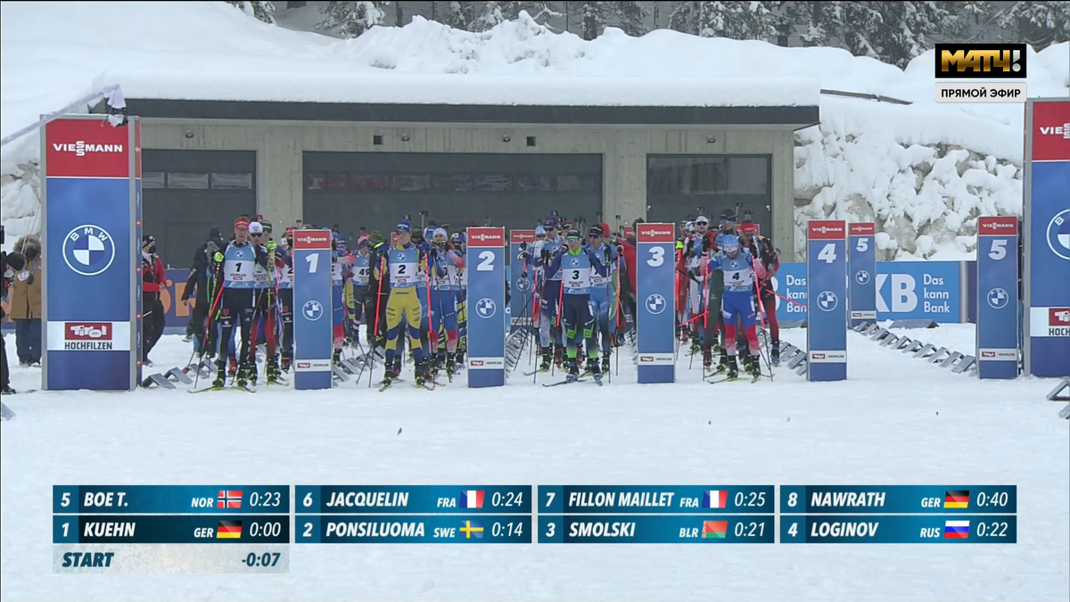 Скрин с гонки преследования 11.12.2021