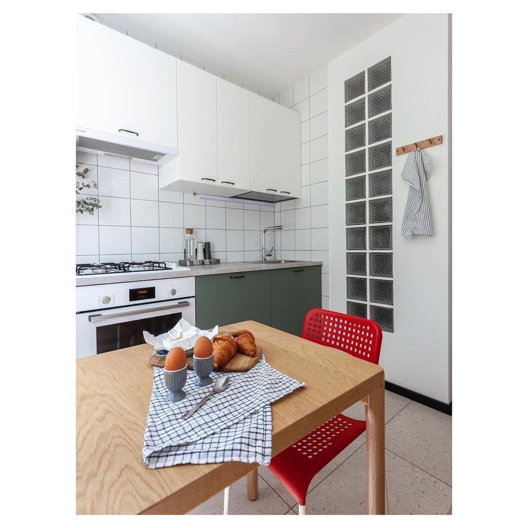 Бело-зеленый гарнитур из Икеа