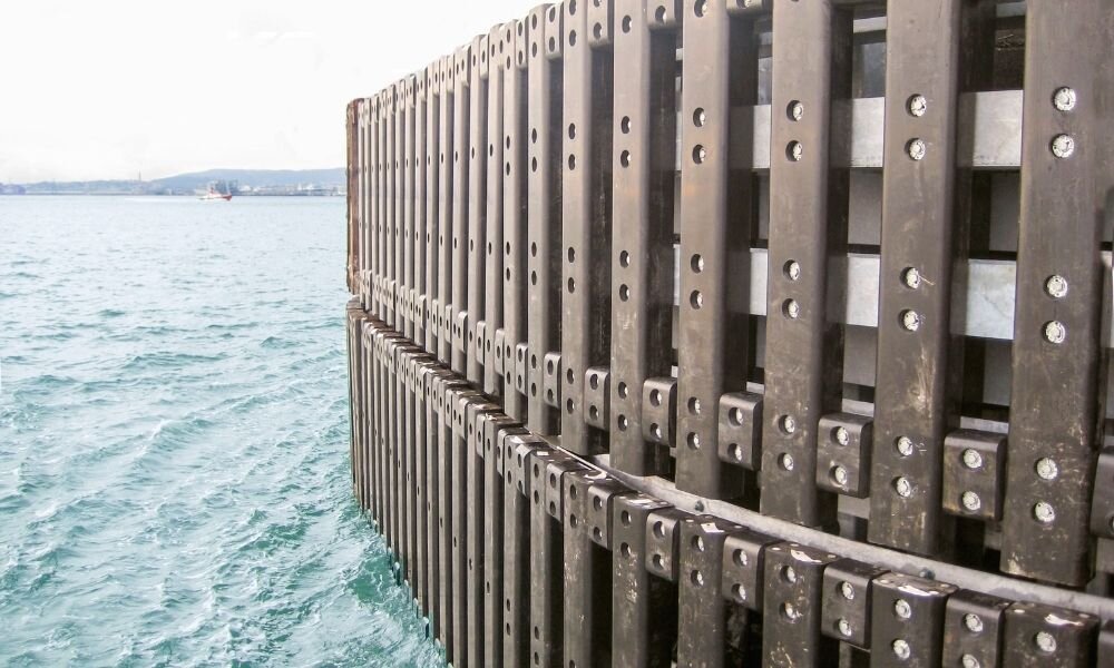 Морские сваи из полимерного профиля на основе переработанного HDPE