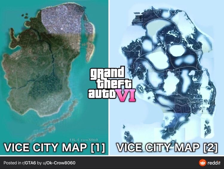 Карта GTA VI с Reddit
