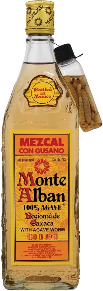 Mezcal con gusano Monte Alban - мескаль
