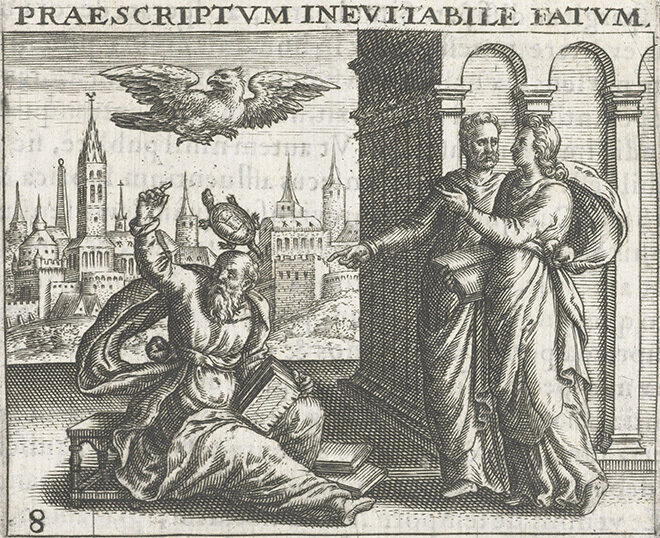 Смерть Эсхила. Гравюра Жан-Жака Буассара. 1596 год. Rijksmuseum, Amsterdam