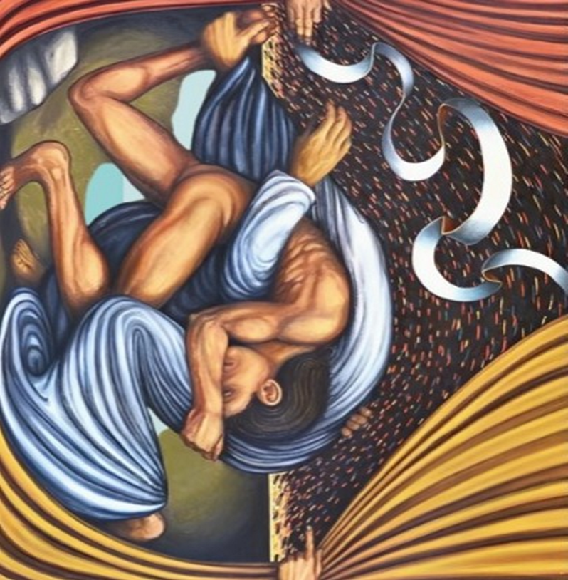 Фрагмент гравюры на библейскую тему о том, как Иаков боролся с богом. Картинка с яндекс-дзен