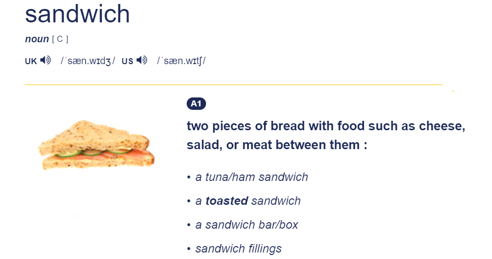 Скриншот-цитата из словаря CALD 