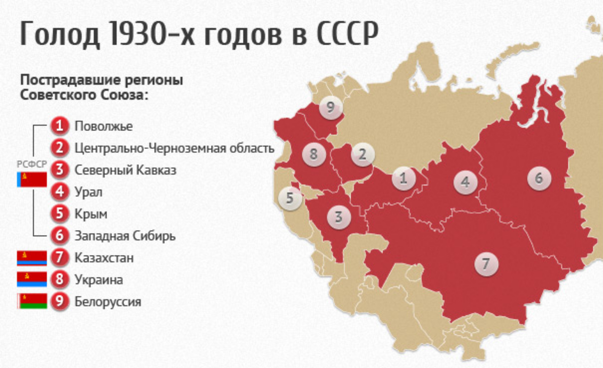 Карта голодомора 1932 1933 в ссср