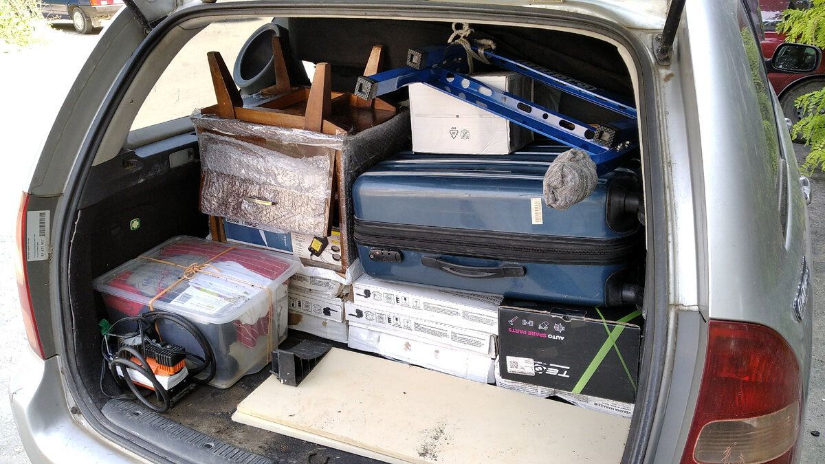 Перед этой грудой вещей ещё и куча растюшек была - прямиком из подмосковного сада :)