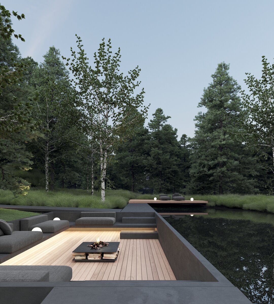 Проект костровища для дома фахверк на Новой Риги 