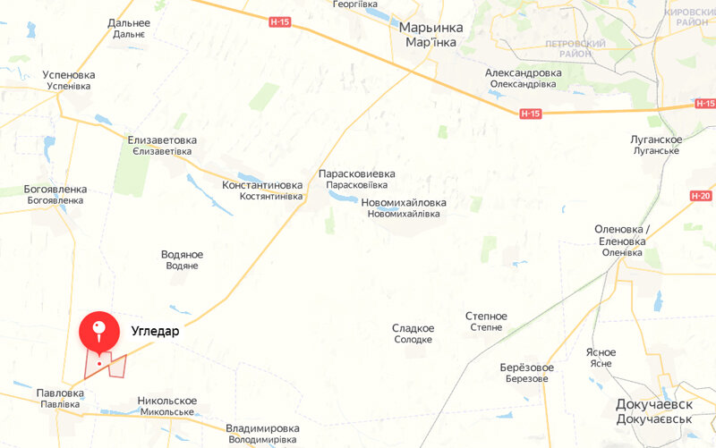 Угледар донецкая карта