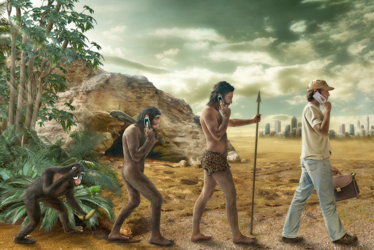 Эволюция человека. Цивилизация людей. Изображение современного человека. Картина эволюции человека.