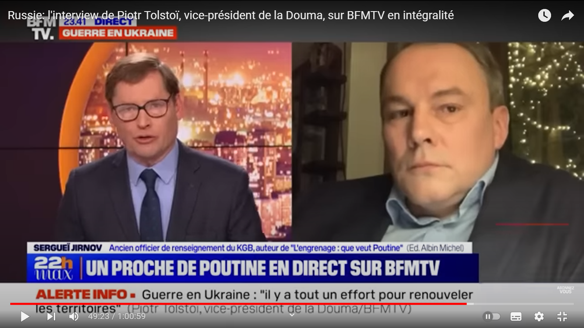 Жирнов (слева), Толстой (права). Скриншот из передачи из свободного доступа.