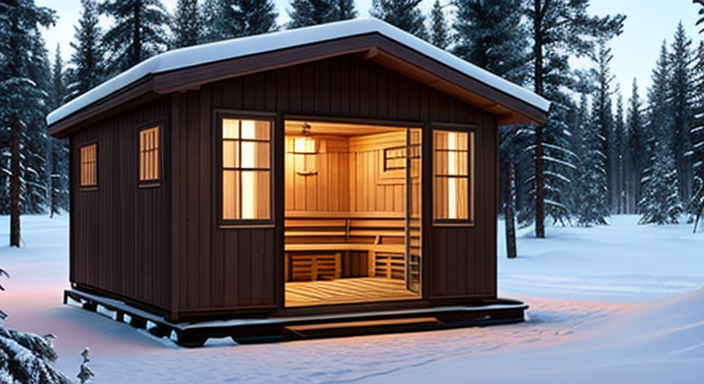 Баня в зимнем лесу