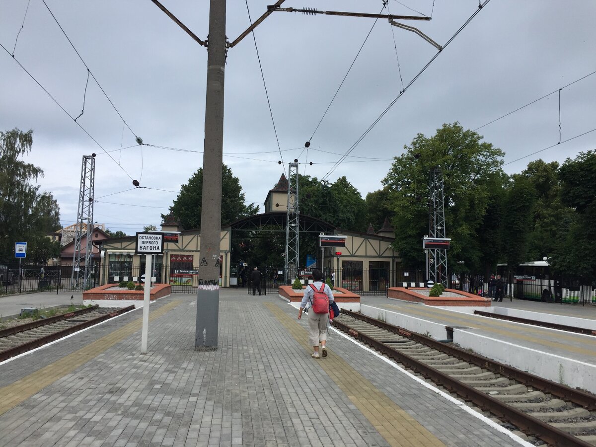 Вид на вокзал Зеленоградска от поездов, фото автора статьи