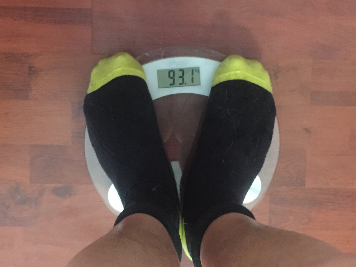 Мой вес на 3 день эксперимента.