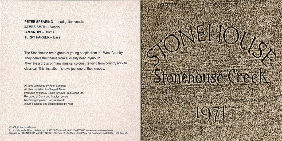 Stonehouse. Stonehouse Creek 1971. Inlay. Обложка альбома.